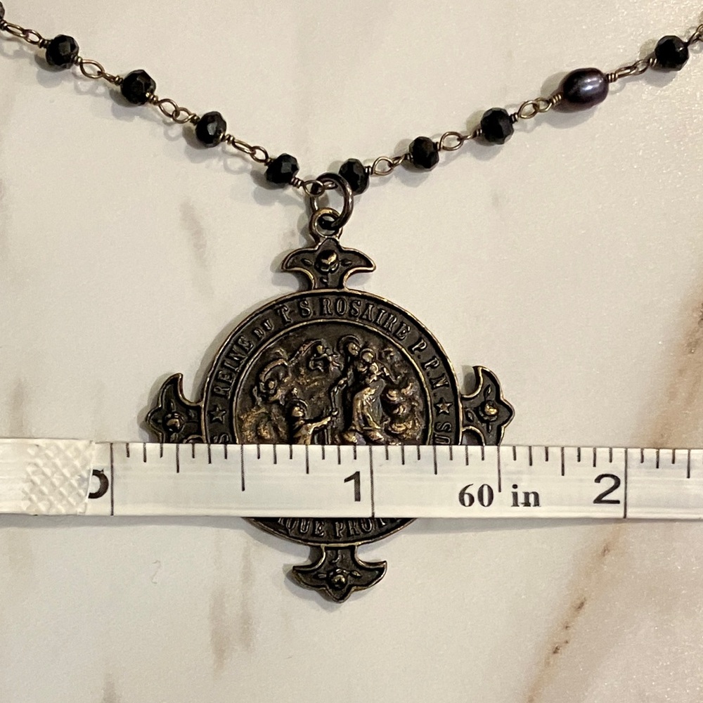 14K Goldfill Religious Medal necklace, Protective Amulet Cross - Picture 16 of 16